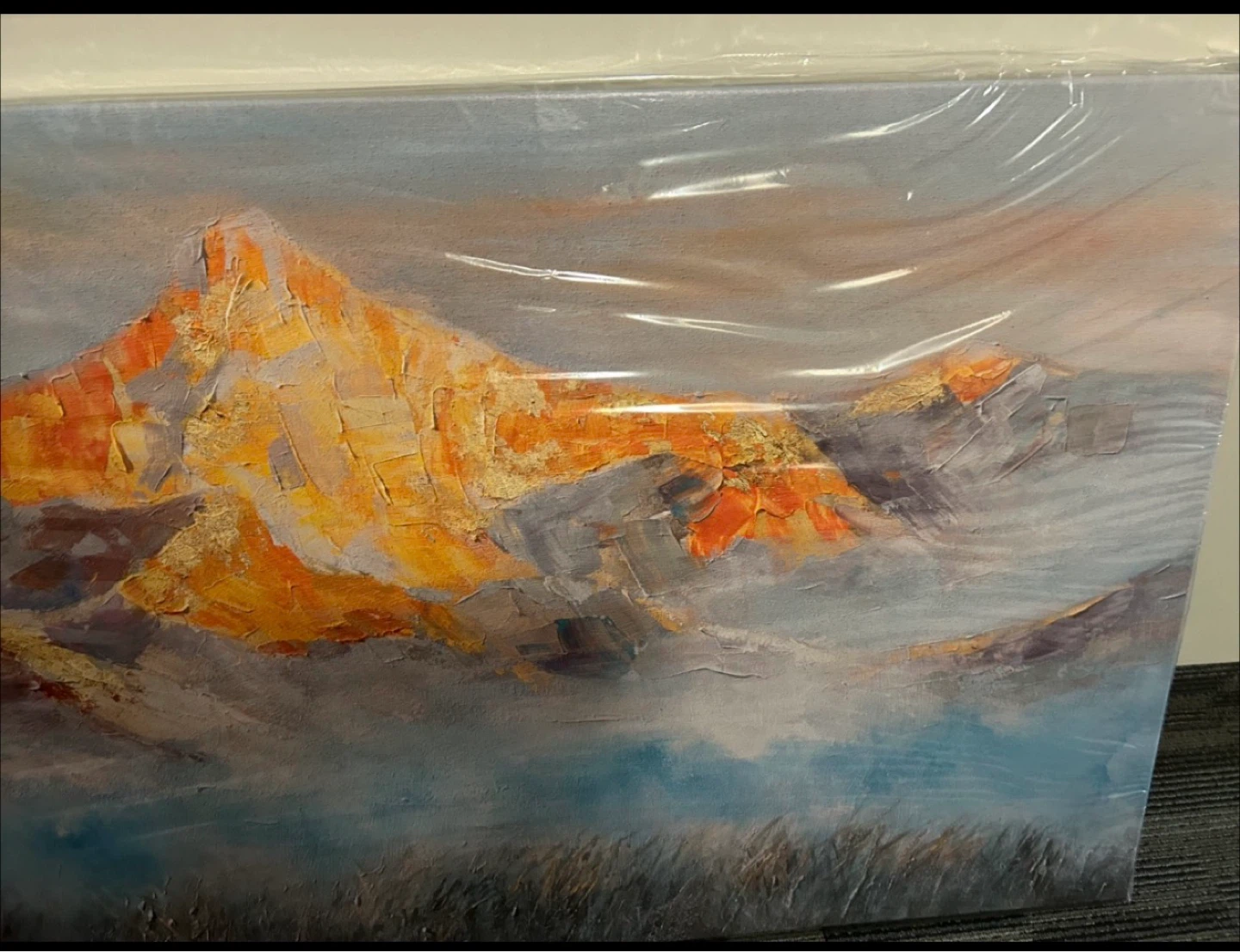 Yellow Orange Gold Mountain HD Canvas Wall Art (30”x60”H) - photo 3