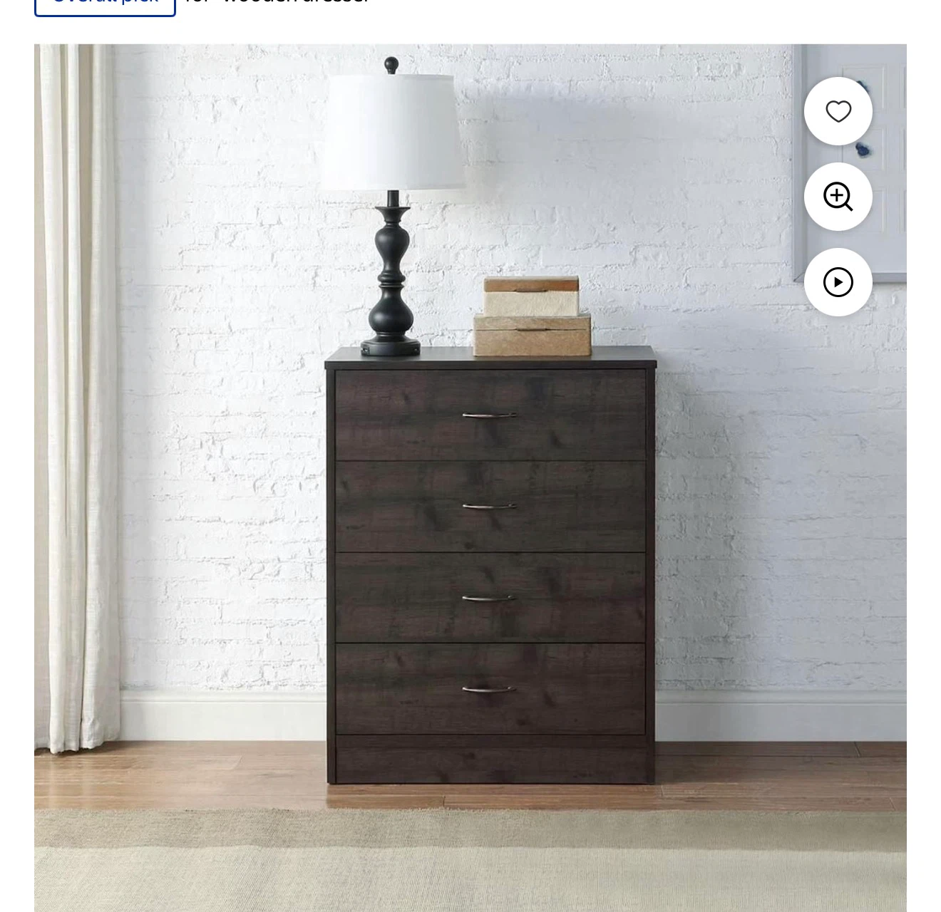 Dark Wood 4-Drawer Dresser - photo 4
