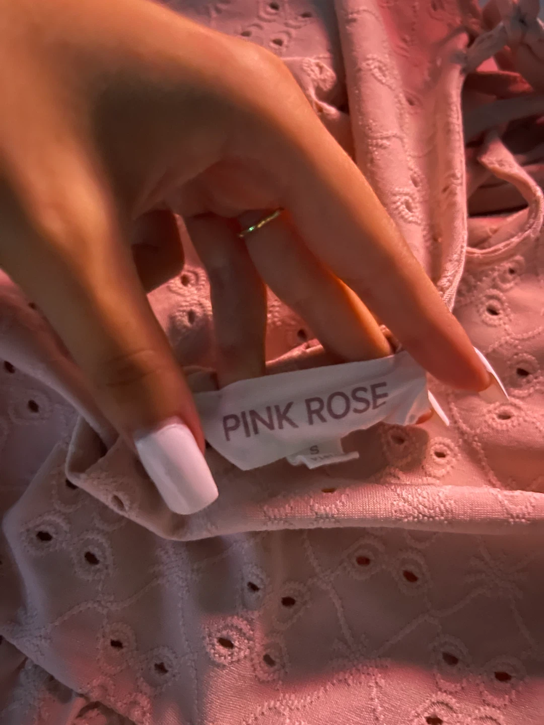Pink Rose Eyelet Top