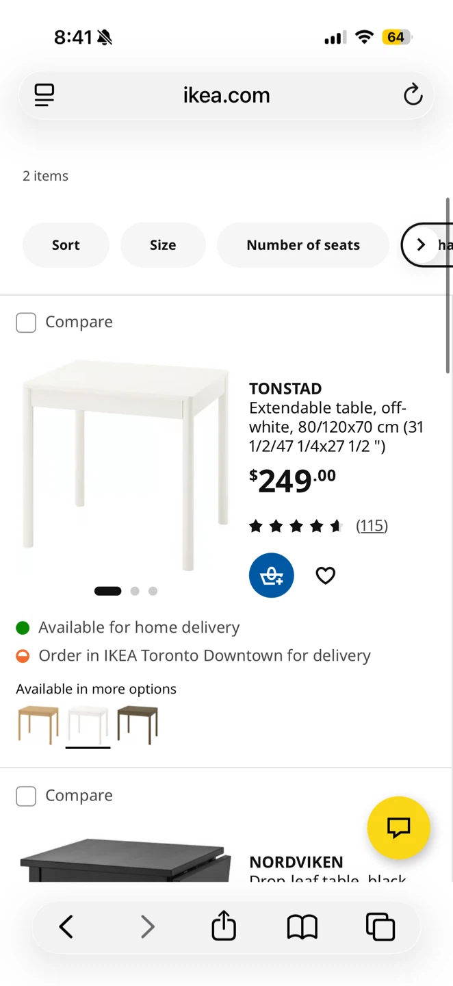 IKEA TONSTAD Extendable Table - Off-White