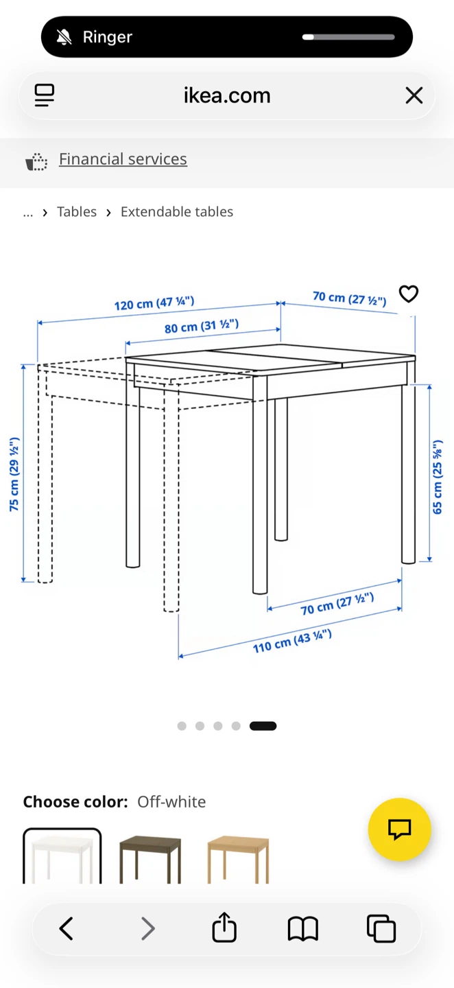 IKEA TONSTAD Extendable Table - Off-White - photo 3