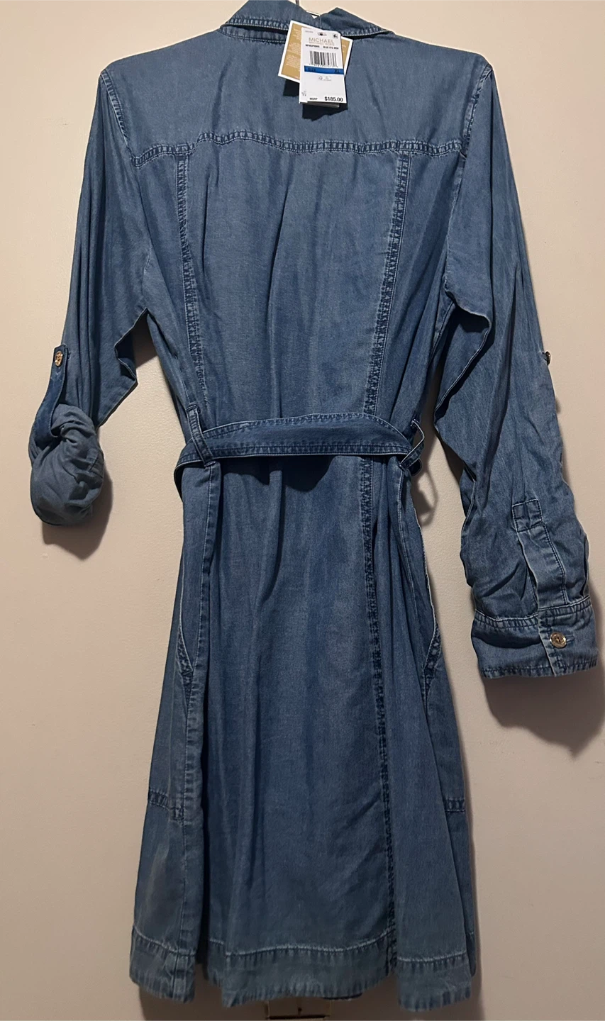 Michael Kors Denim Shirt Dress XL Blue - photo 2