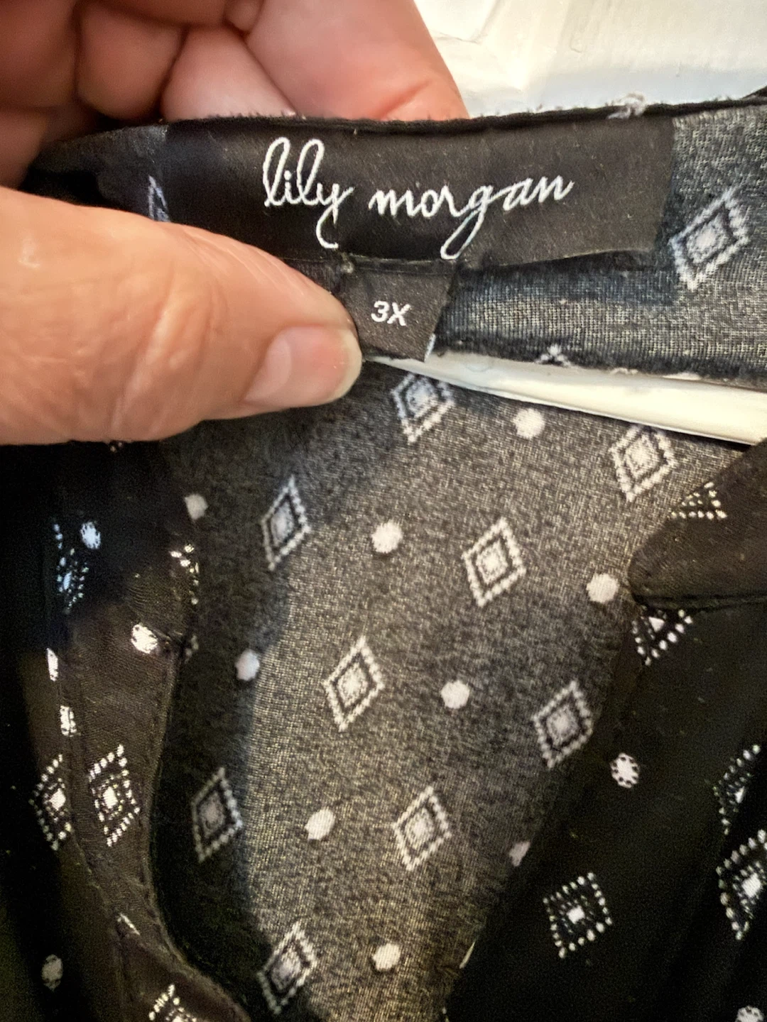Black Diamond Print Blouse 3X - photo 2