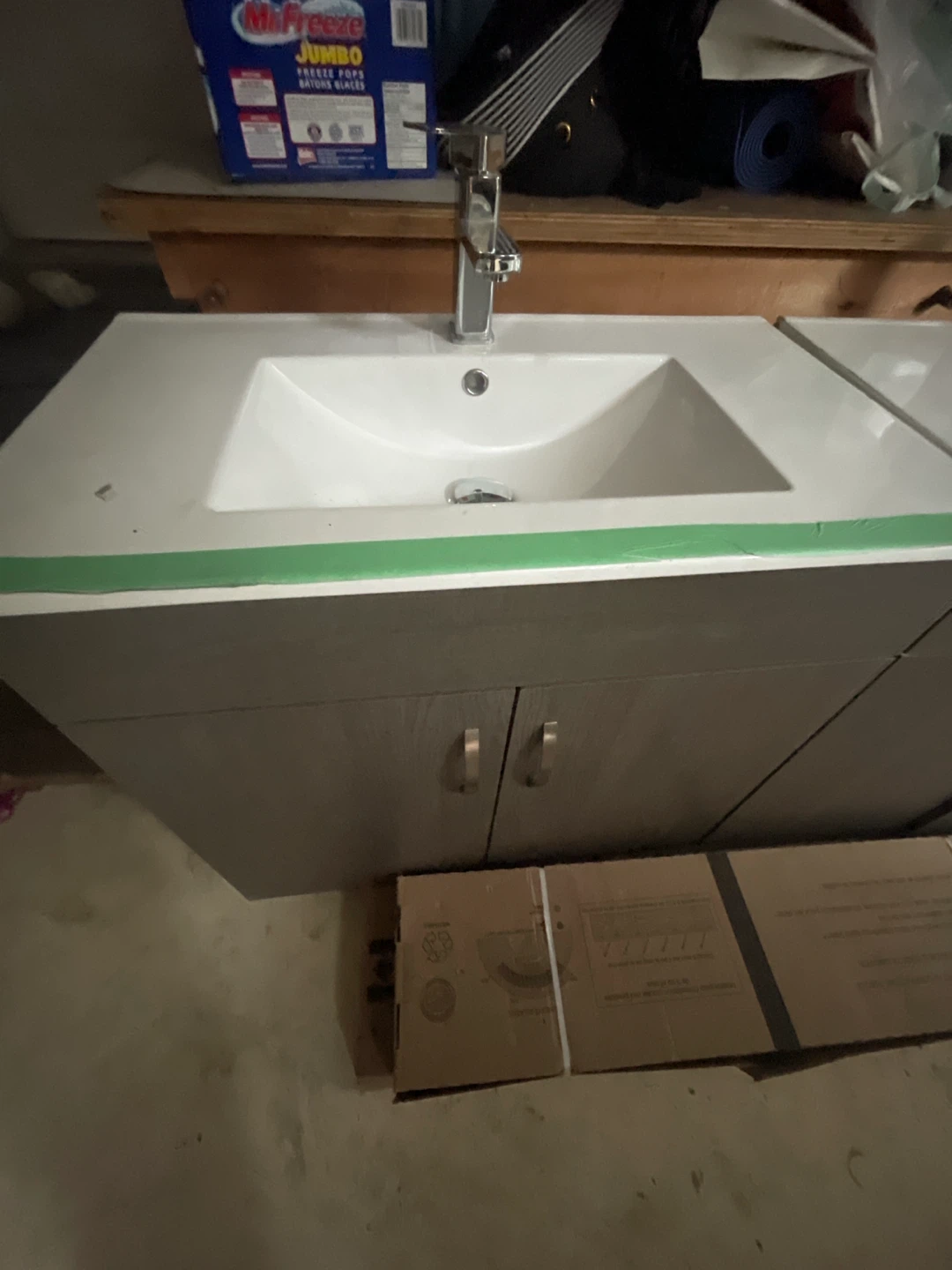 Modern grey white sink