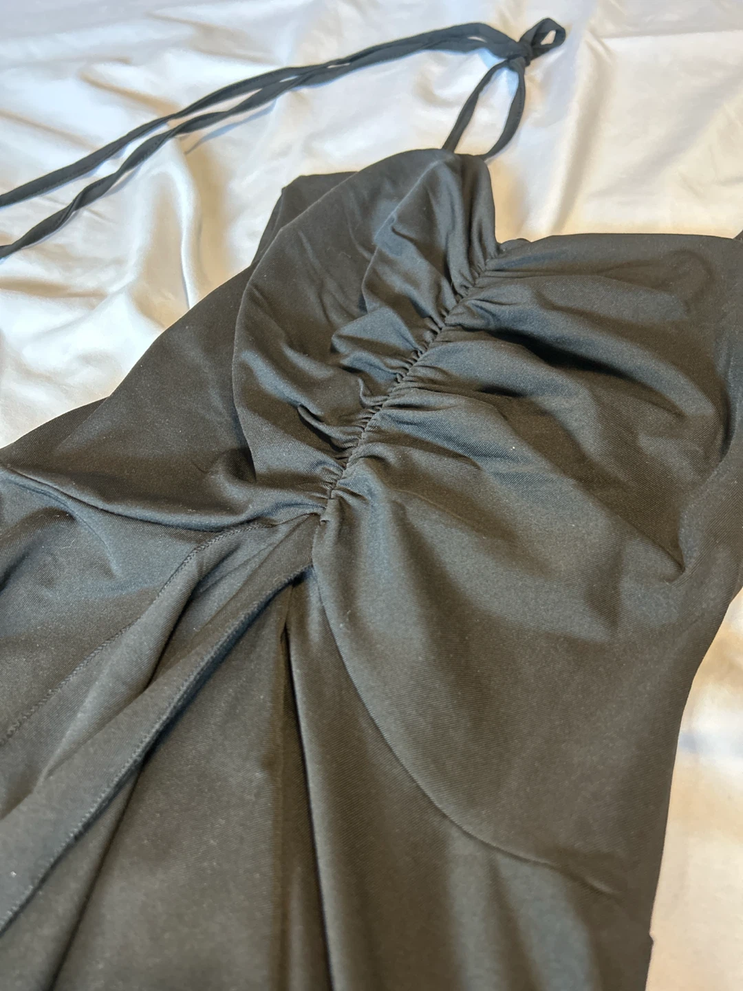 Black Ruched Mini Dress - photo 2