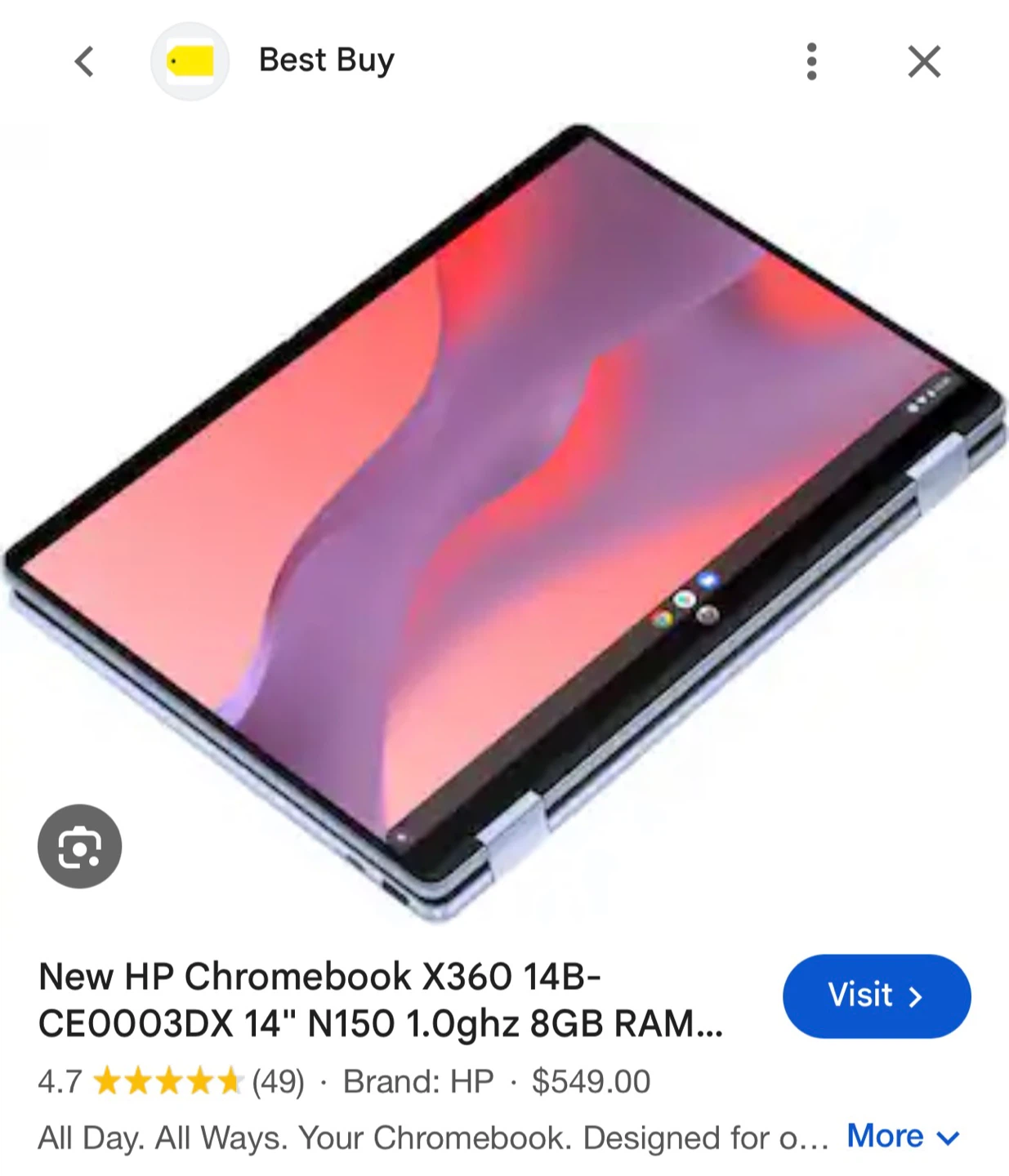 HP 14" 2K Touchscreen 2-in-1 Chromebook X360 - photo 5