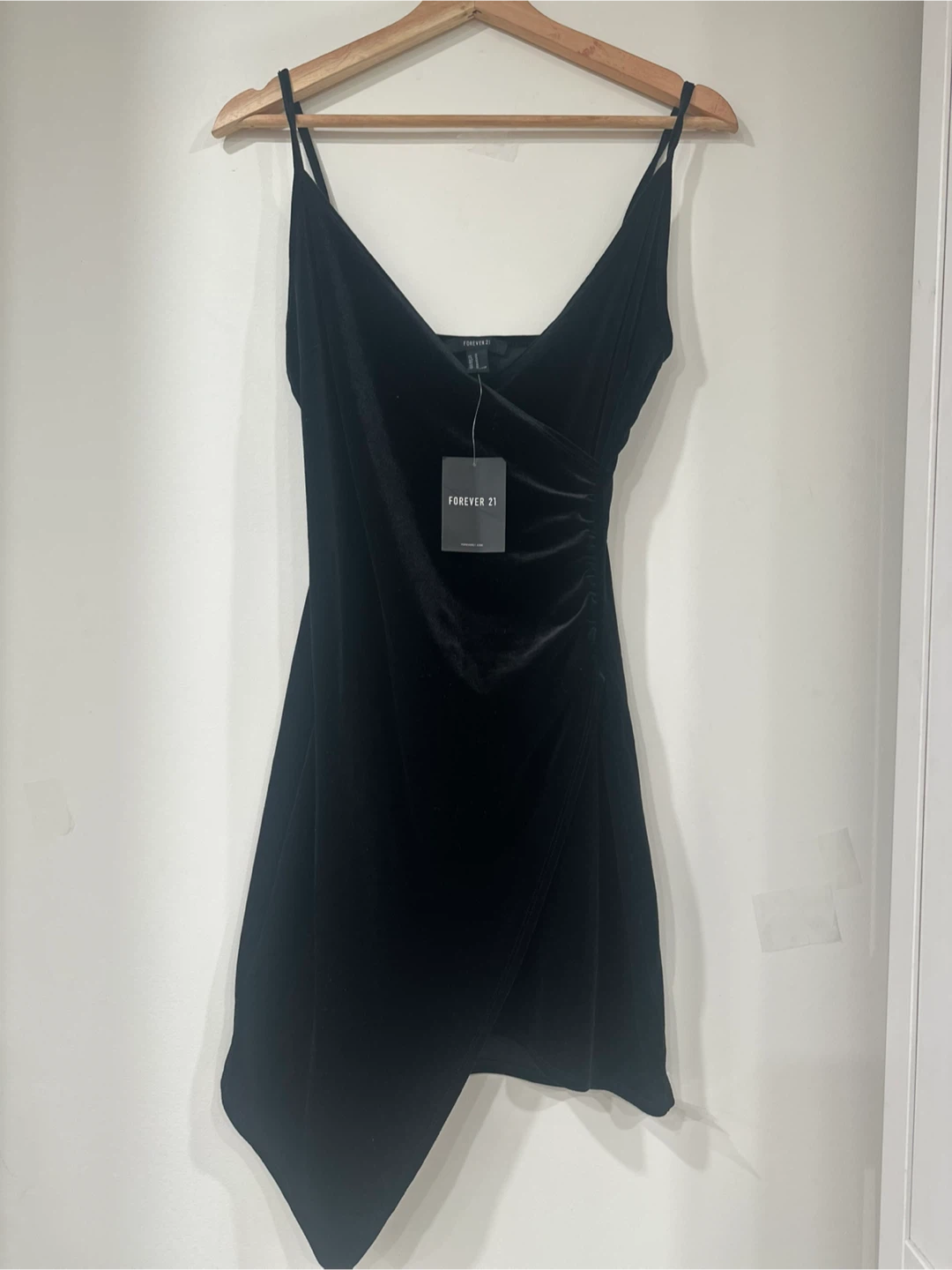 Forever 21 Black Velvet Wrap Dress -LBD - photo 2