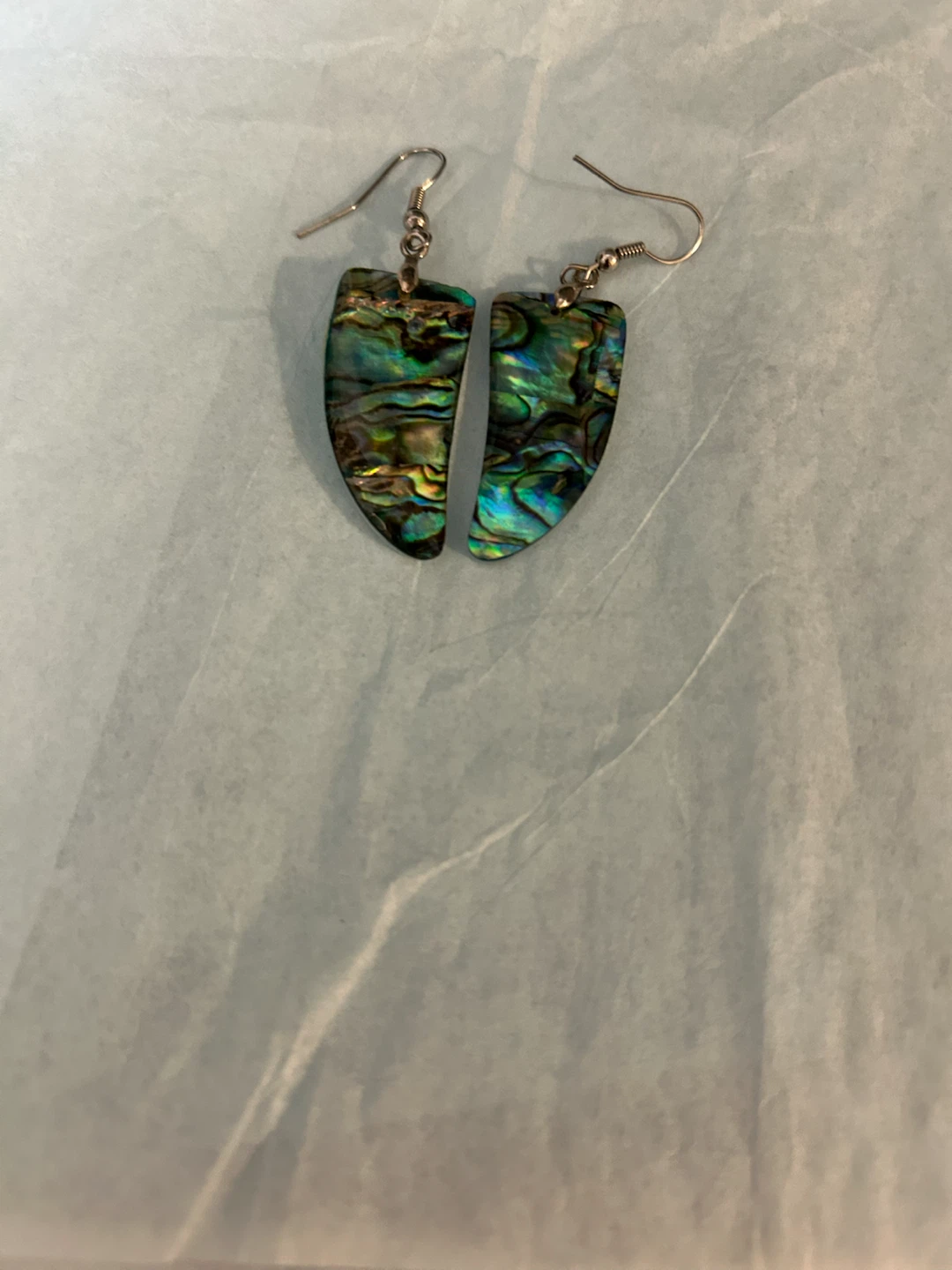 Vintage,Abalone Shell and White Dangle Earrings