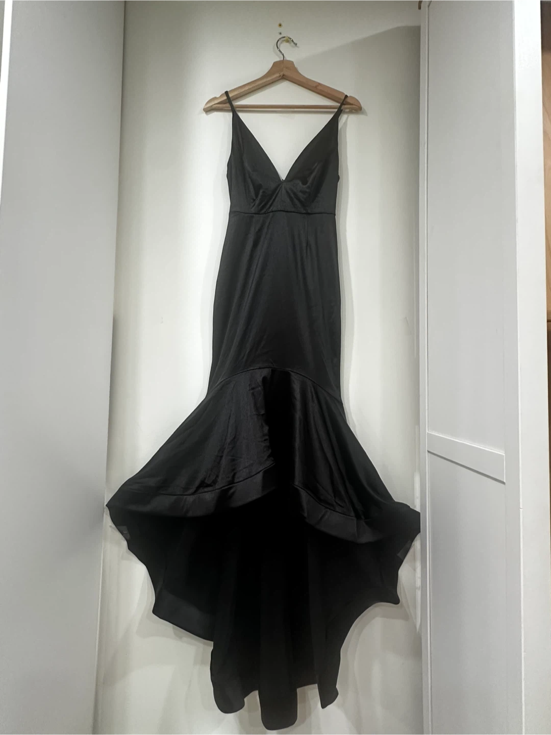Forever 21 Apeach Black Satin High-Low Formal Dress - Small - photo 2