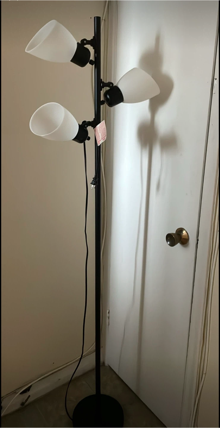 Black Floor Lamp with 3 Adjustable Lights