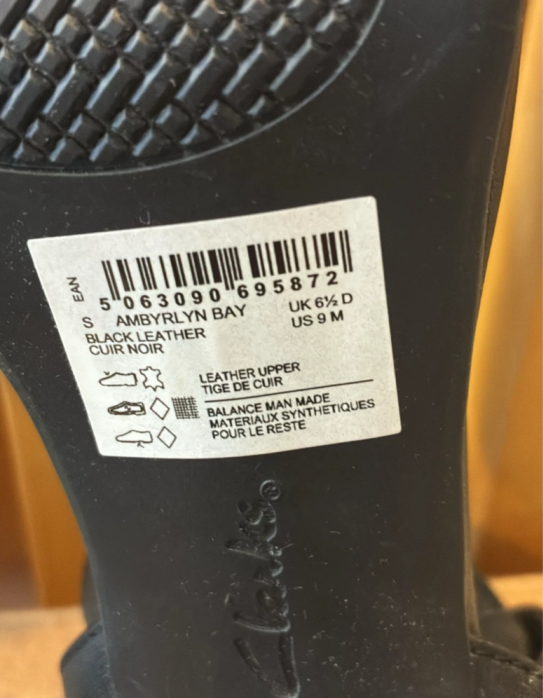 New Clarks Collection Black Leather Heeled Sandals US 9 - photo 5