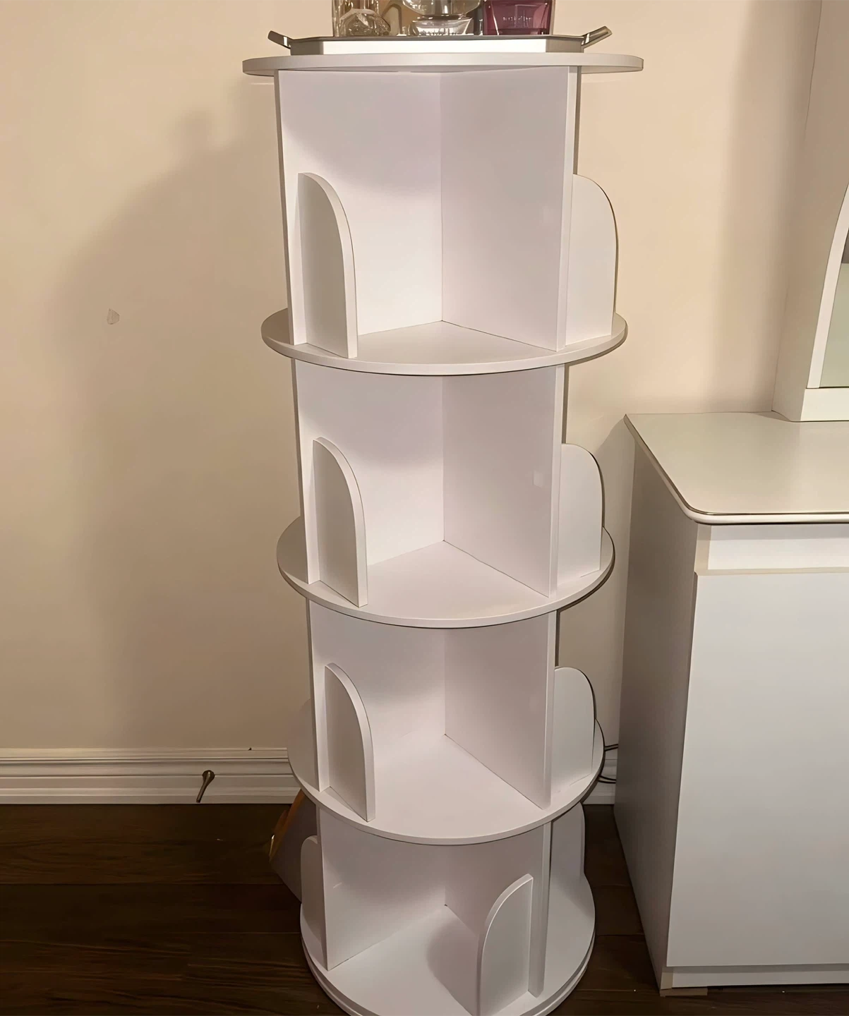 White Rotating Bookshelf – Great Condition