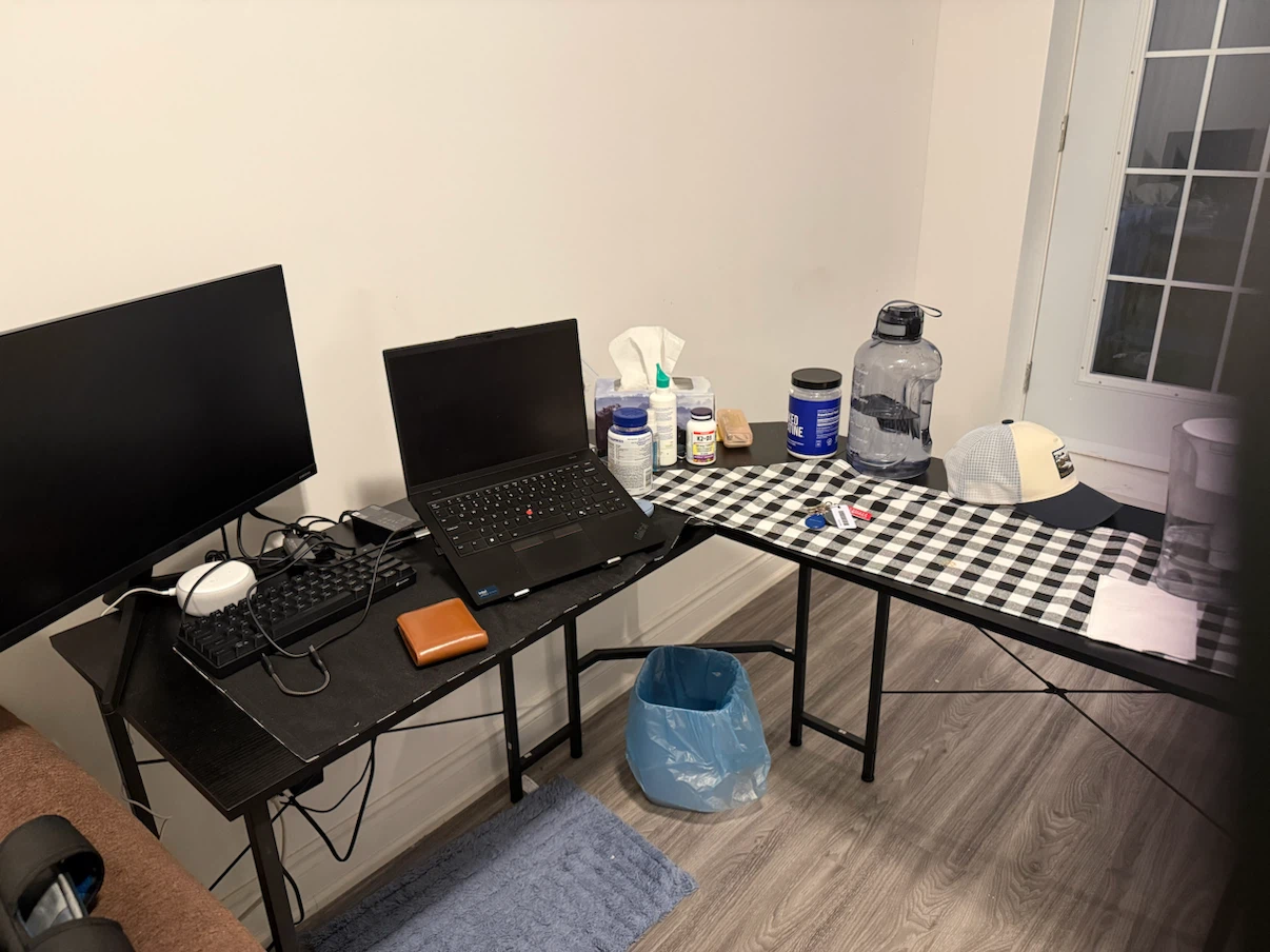 Black L-Shaped Computer Desk with Monitor, Laptop - photo 4