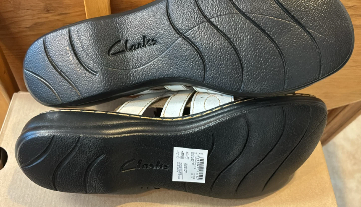 New Clarks White Leather Leisa Cacti Q Sandals - photo 4