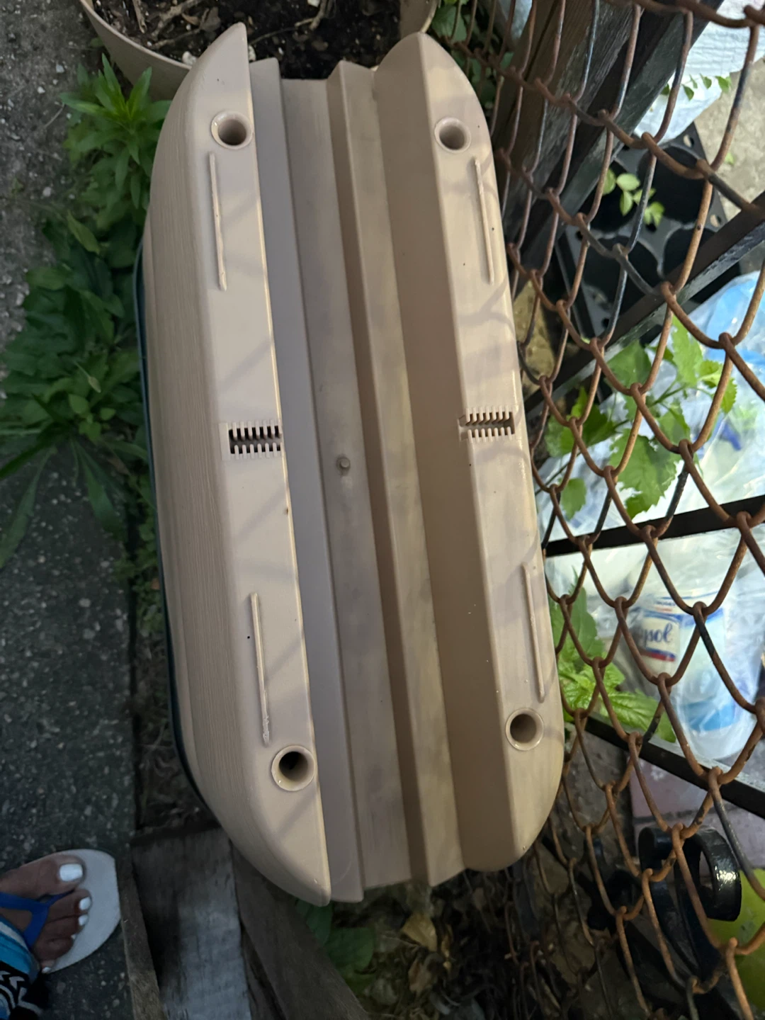 Tan Plastic Planter Container