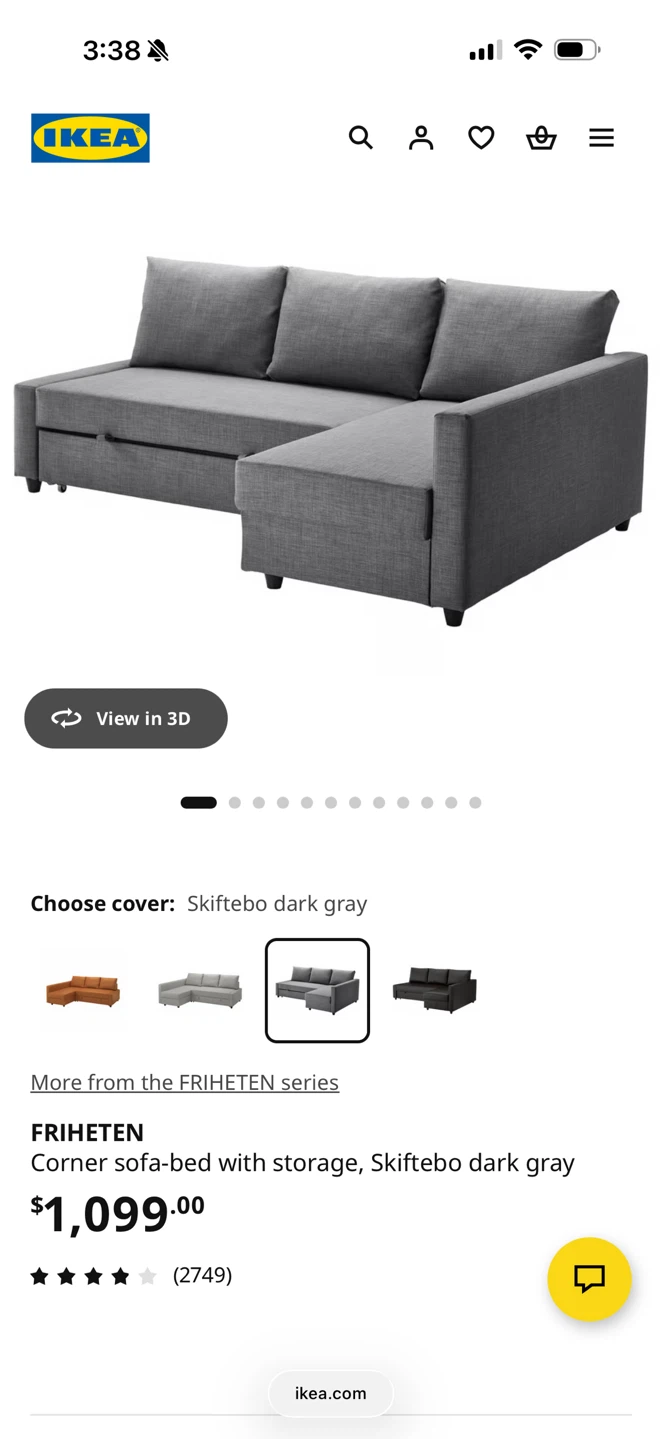 IKEA FRIHETEN Corner Sofa-Bed with Storage - photo 2