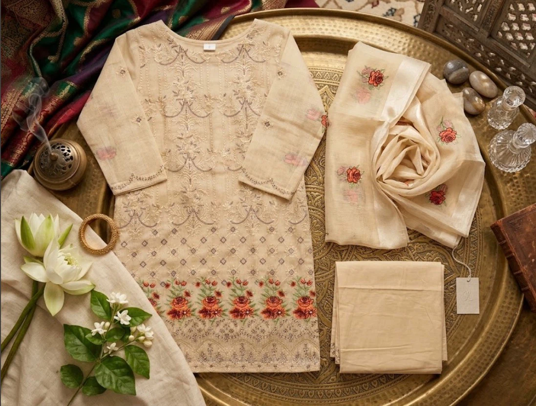 Women's Embroidered masroori Suit with Dupatta - photo 2