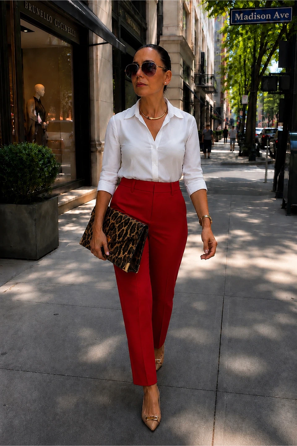 Red Cropped Pants - photo 2