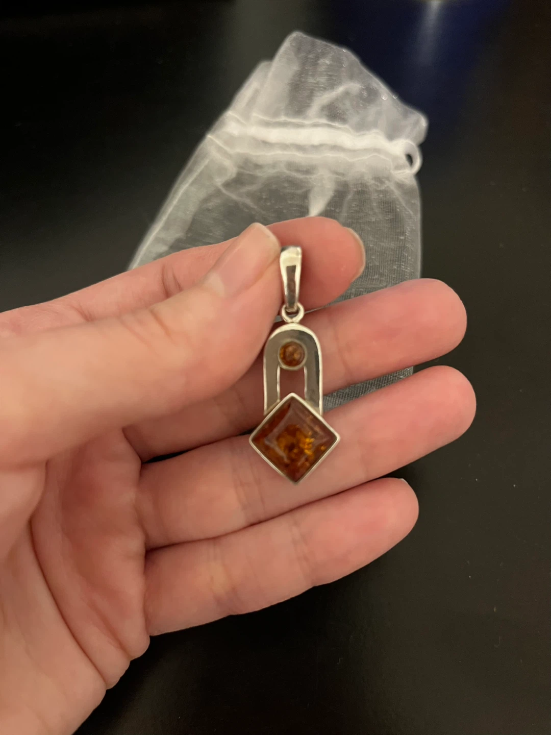 Sterling Silver Amber Pendant - photo 2