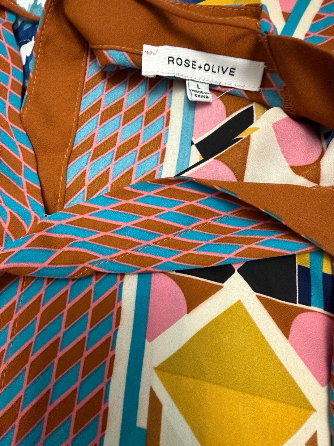 Rose+Olive Geometric Print Blouse - photo 2