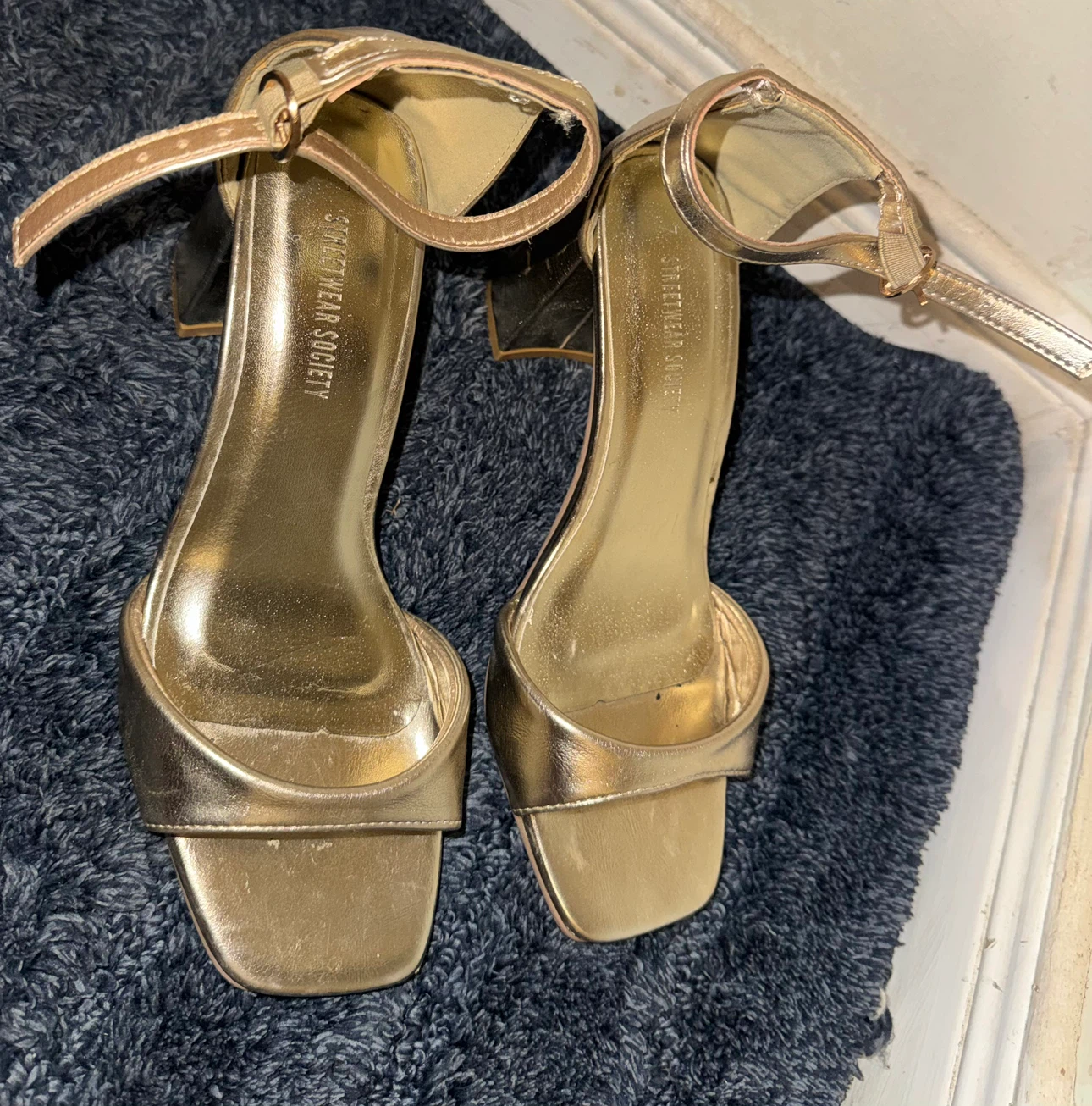 Streetwear Society Gold Block Heels