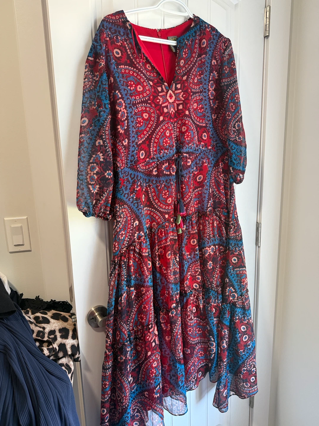 Taylor Red Blue Paisley Maxi Dress - photo 4
