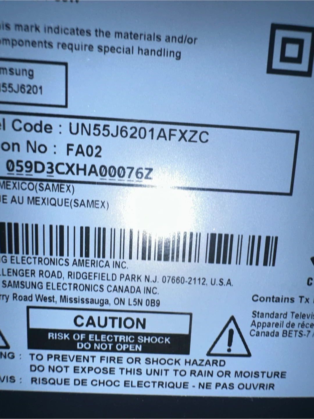 Samsung 55” Smart HD LED TV. Model-UN55J6201AFXZC Television - photo 2