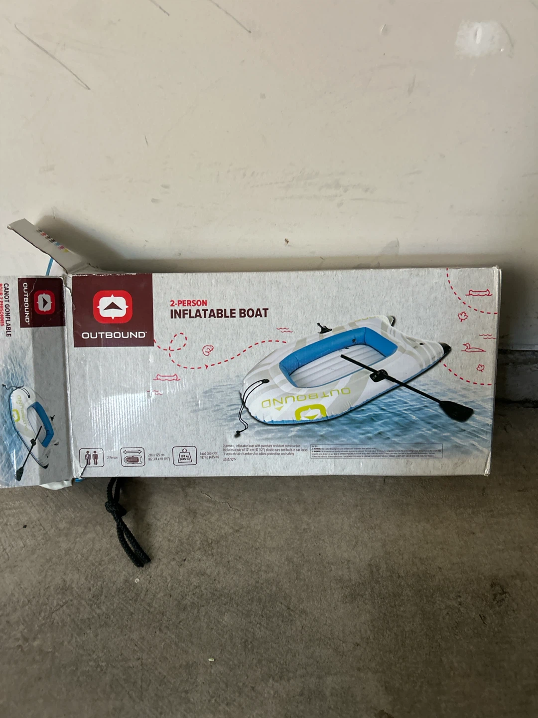 Outbound 2-Person Inflatable Boat with Oars