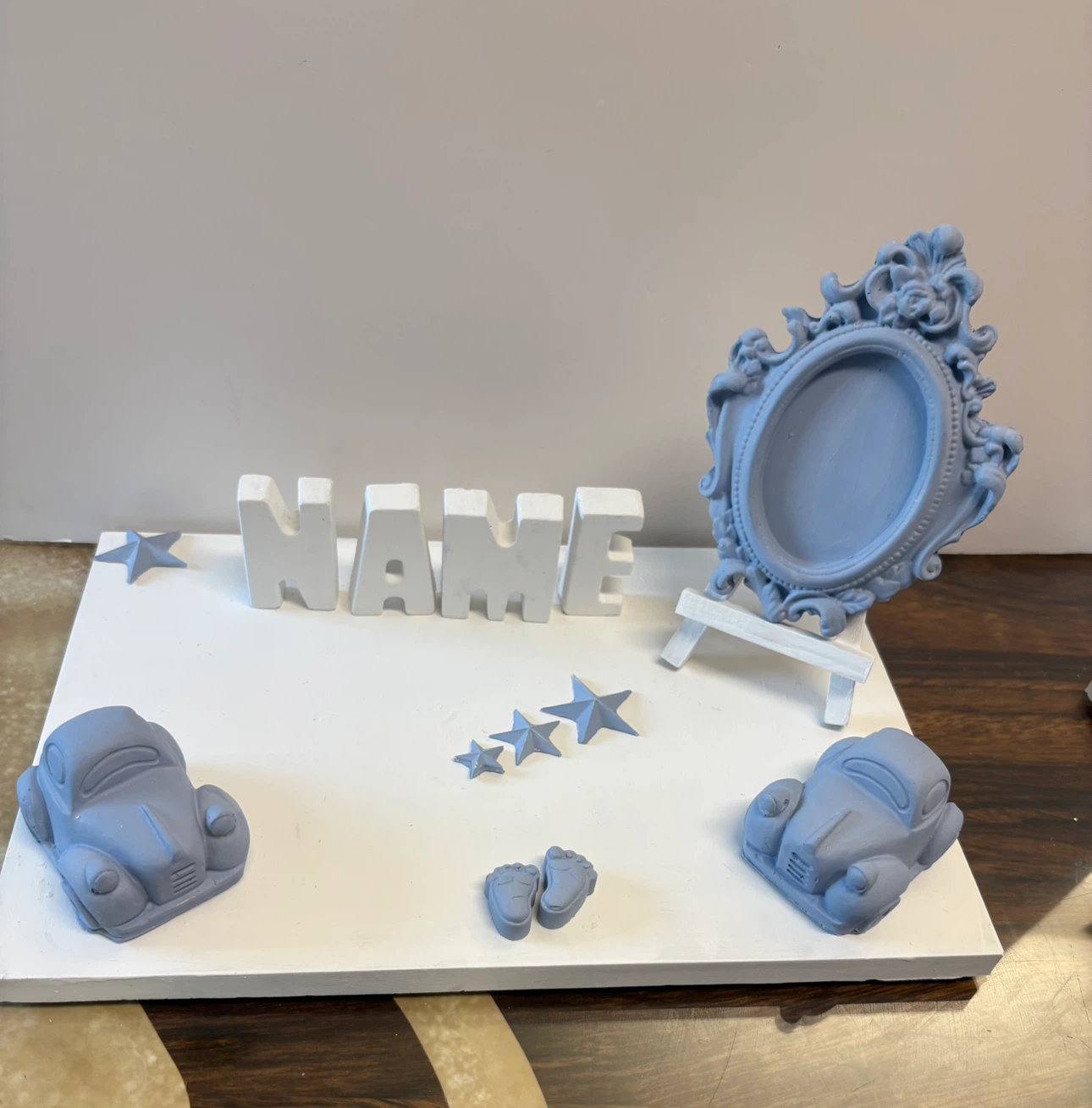 Handcrafted Nursery Name & Memory Plaque Set, custom color