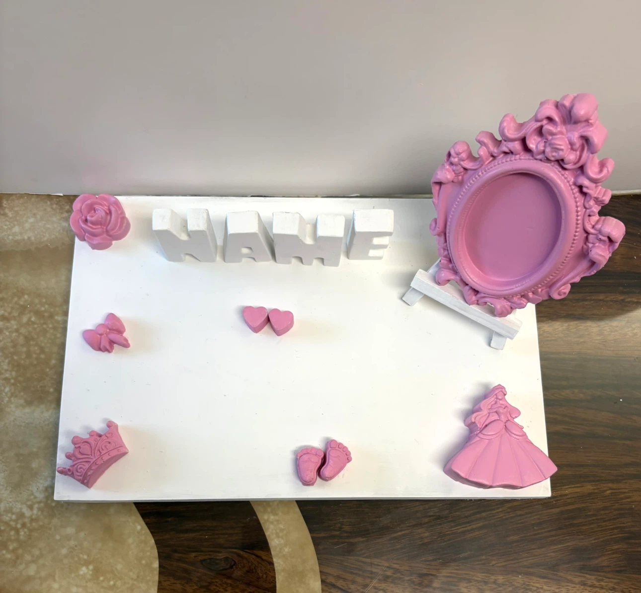 Handcrafted Nursery Name & Memory Plaque Set, custom color - photo 2