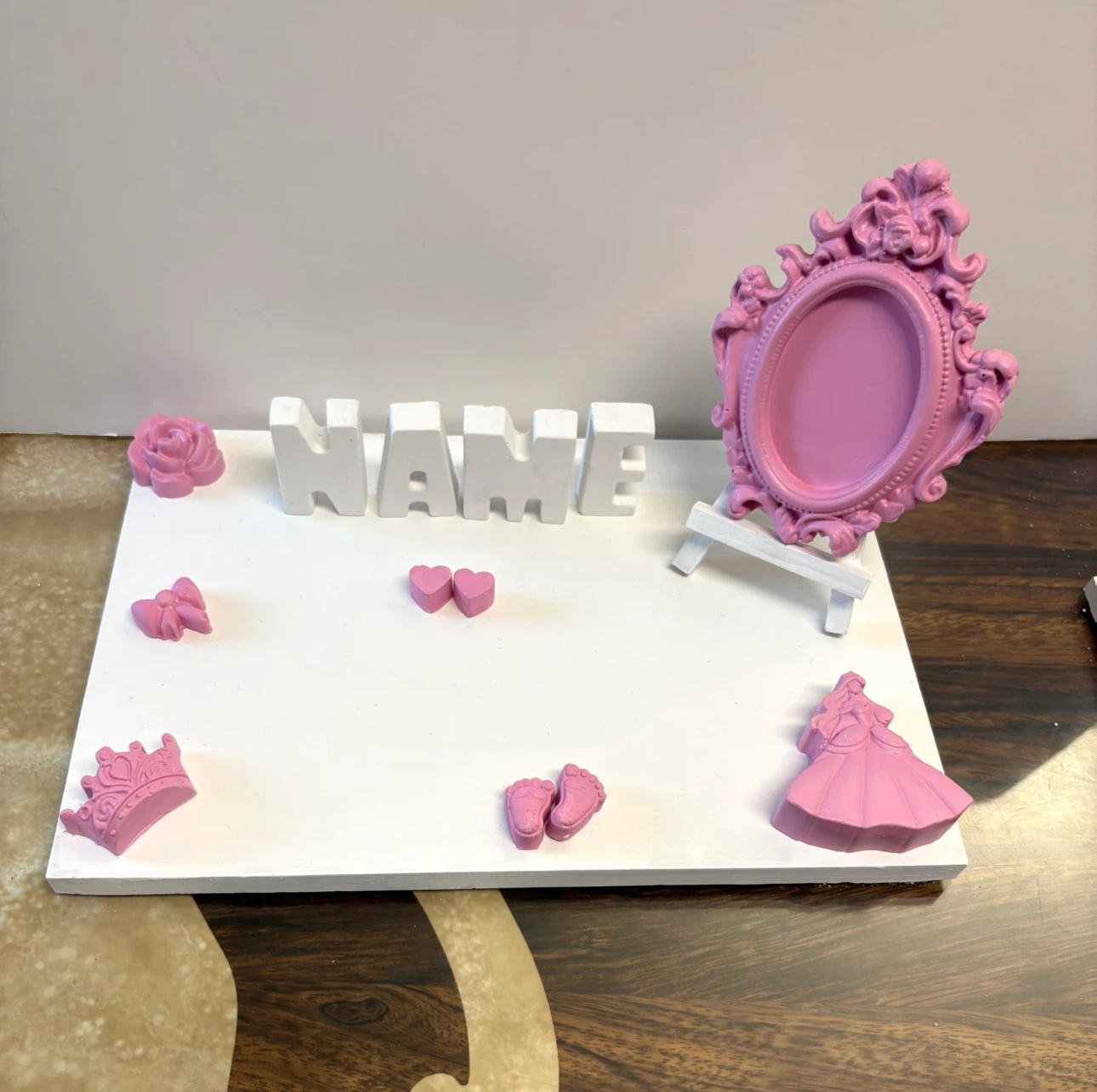 Handcrafted Nursery Name & Memory Plaque Set, custom color - photo 3