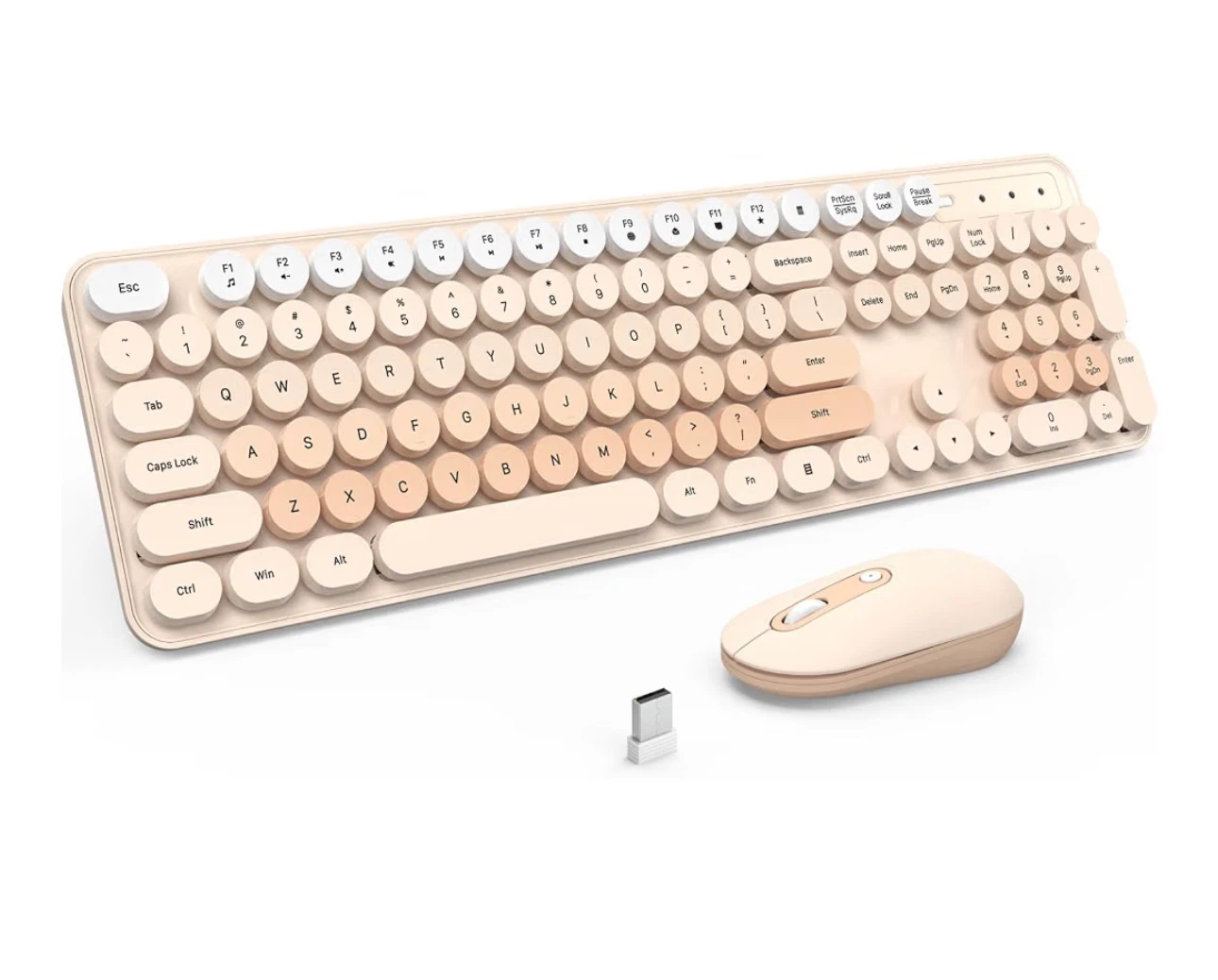 Retro Wireless Keyboard and Mouse Combo