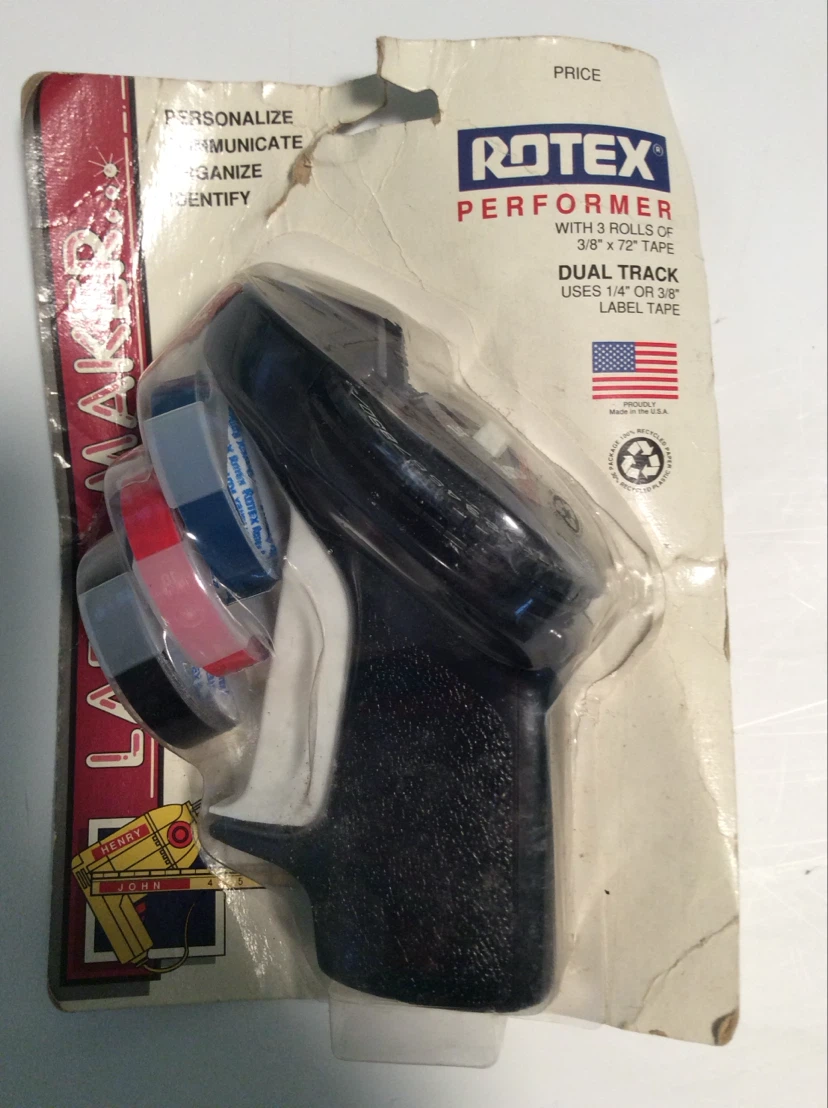 Rotex Performer Label Maker with 3 Rolls of Tape
