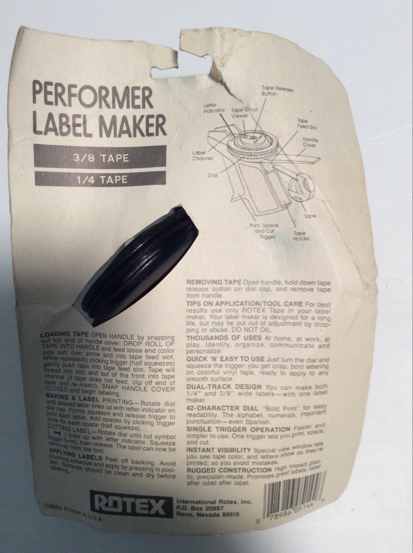 Rotex Performer Label Maker with 3 Rolls of Tape - photo 4