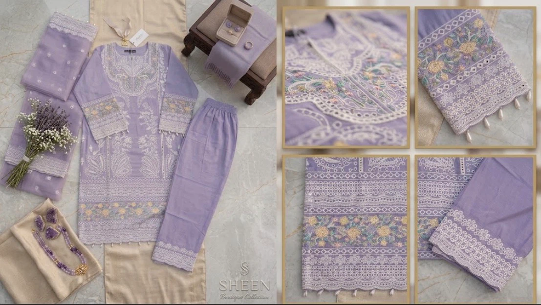 SHEEN Lilac Embroidered 3-Piece Suit - photo 2