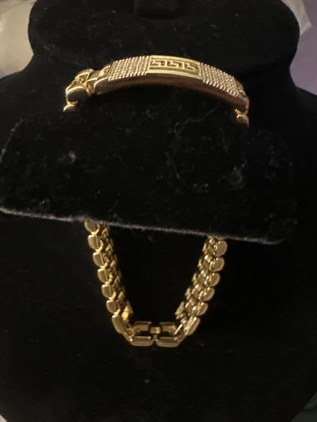 14k Gold Tonelaminated Bracelet with Rhinestones