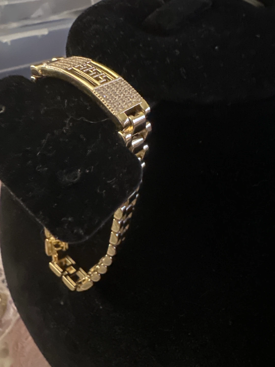 14k Gold Tonelaminated Bracelet with Rhinestones - photo 2