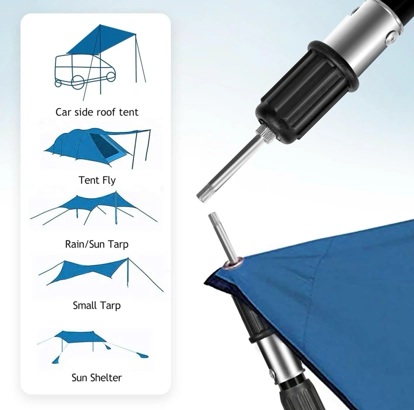 REDCAMP Aluminum Adjustable Camping Tarp Poles 90” - photo 3