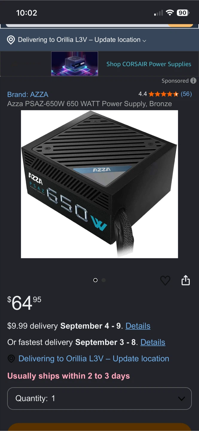 AZZA 650W Power Supply - photo 2