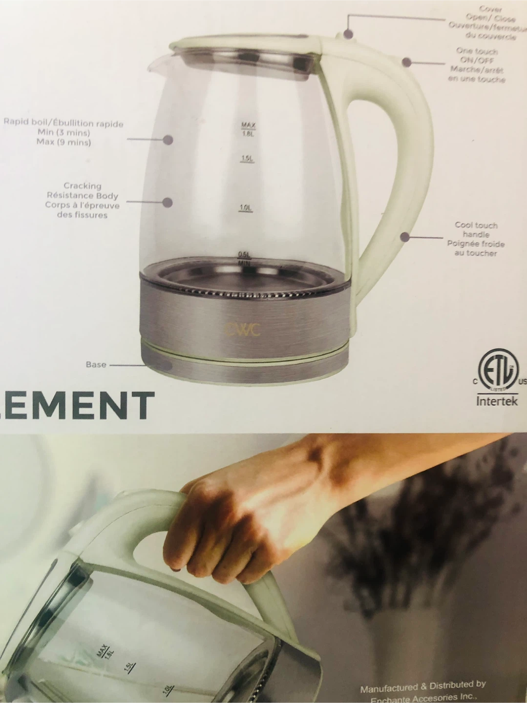 NEW Glass Electric Kettle 1.8L - photo 5