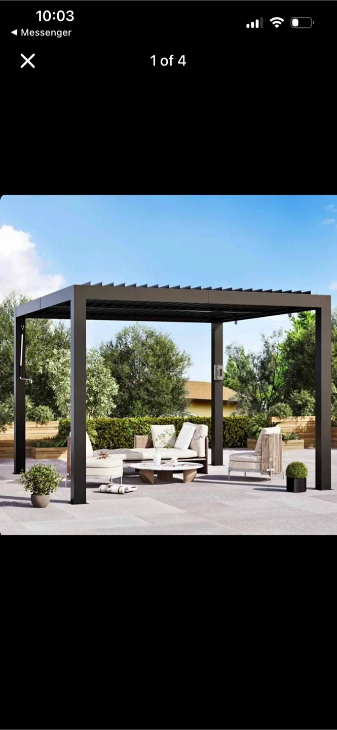 BNIB 10’ x10’ Louvered Pergola