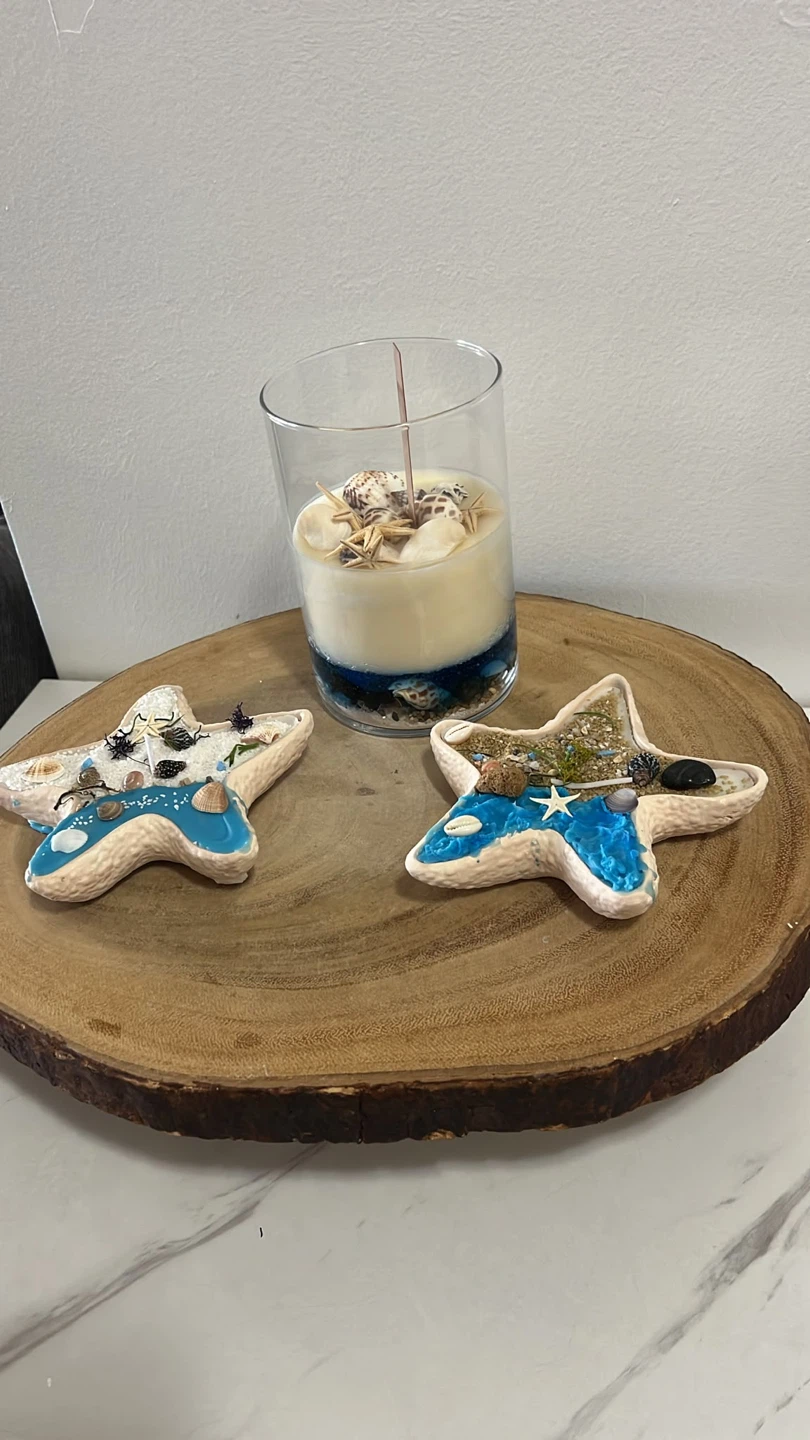 Handmade Beach Themed Candle Set