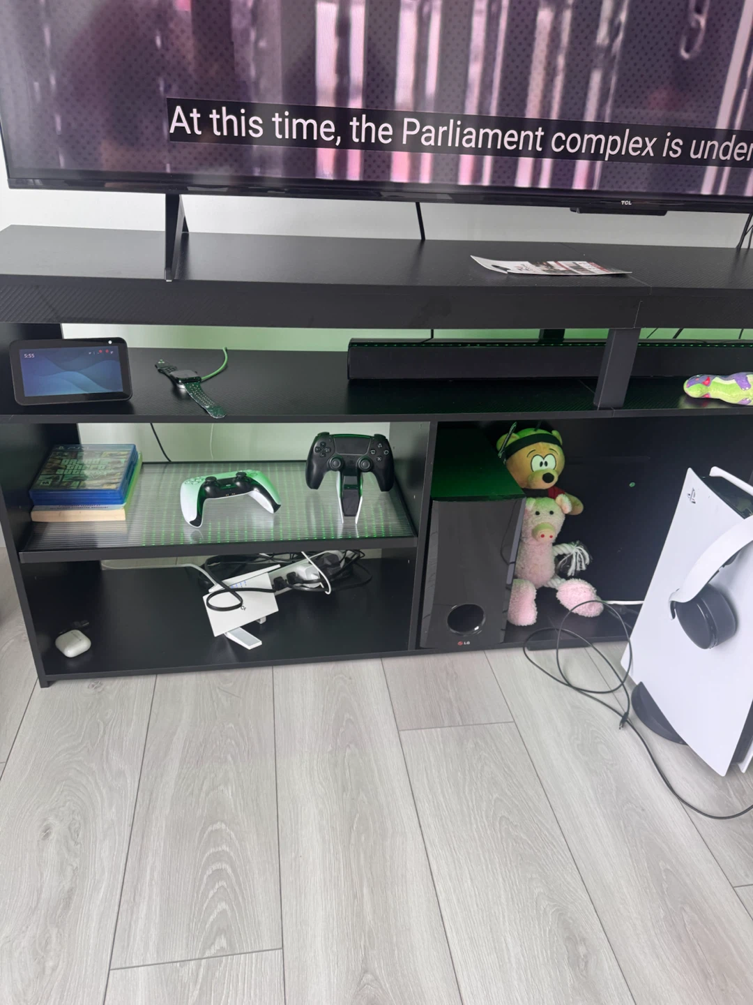 72inch Black Entertainment Unit with Storage - photo 2