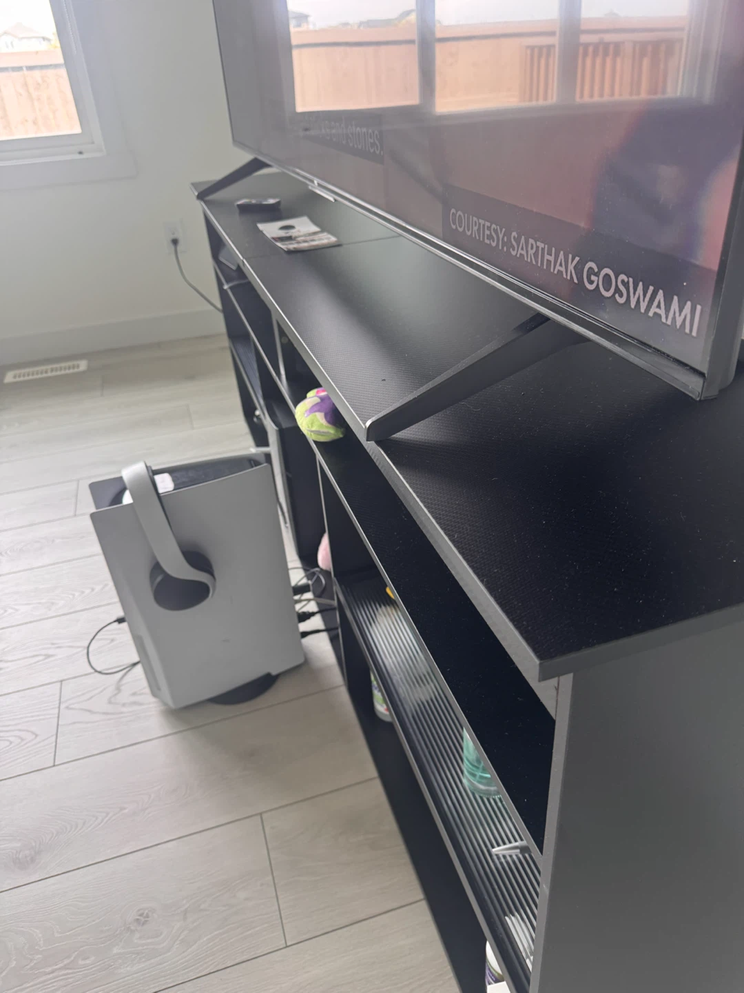 72inch Black Entertainment Unit with Storage - photo 5