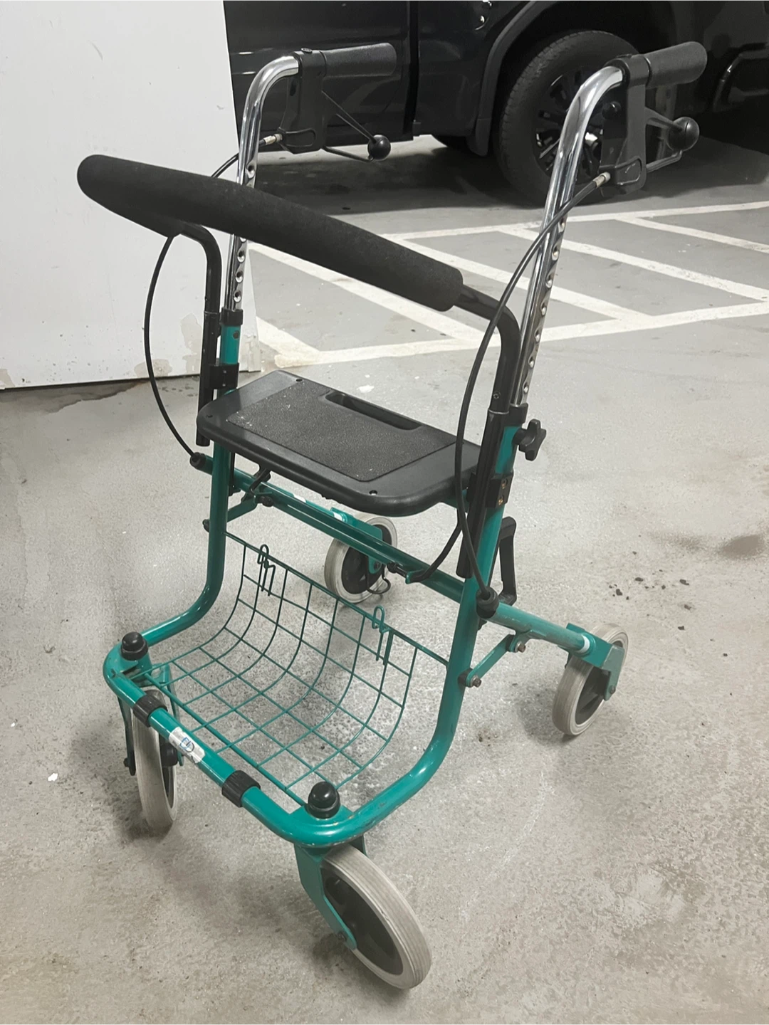 Teal Walker with Seat and Basket