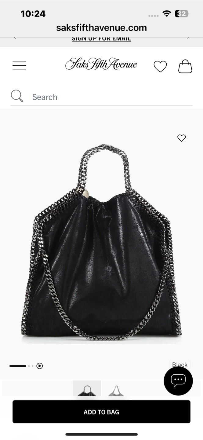 Stella McCartney Black Falabella Tote Bag