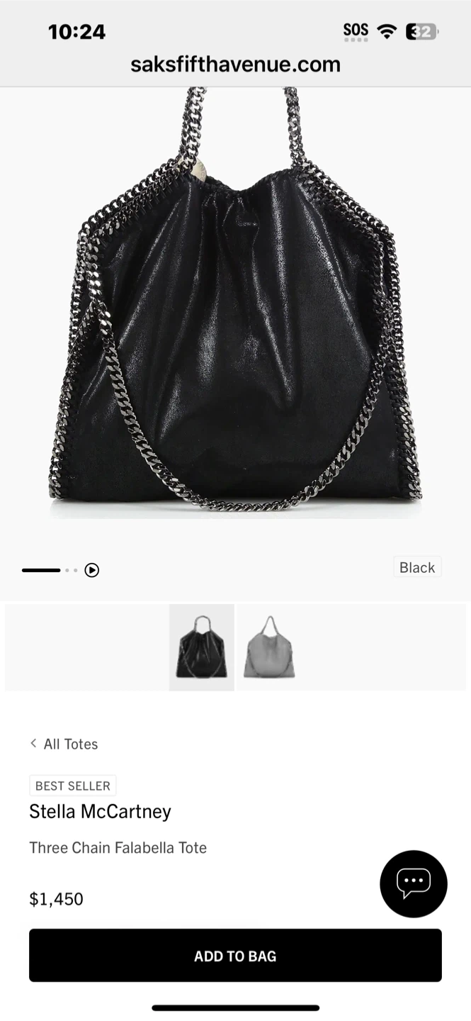 Stella McCartney Black Falabella Tote Bag - photo 2
