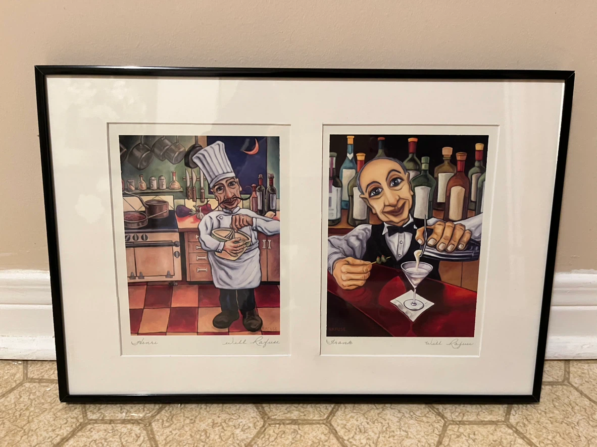 Framed Art Print Set - Chef & Bartender