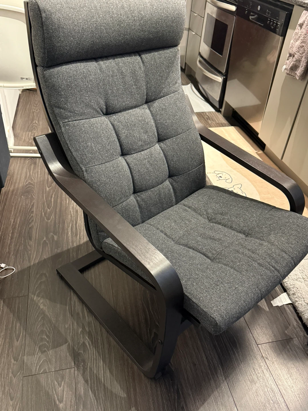 IKEA POÄNG Armchair - Walnut effect/Dark Gray - photo 4