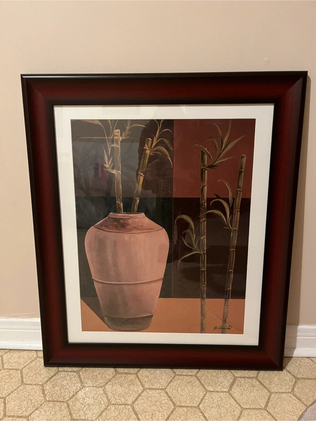 Framed Art Print - "J. Comita" Bamboo Vase